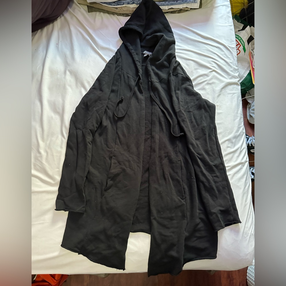 Black hooded cardigan unisex